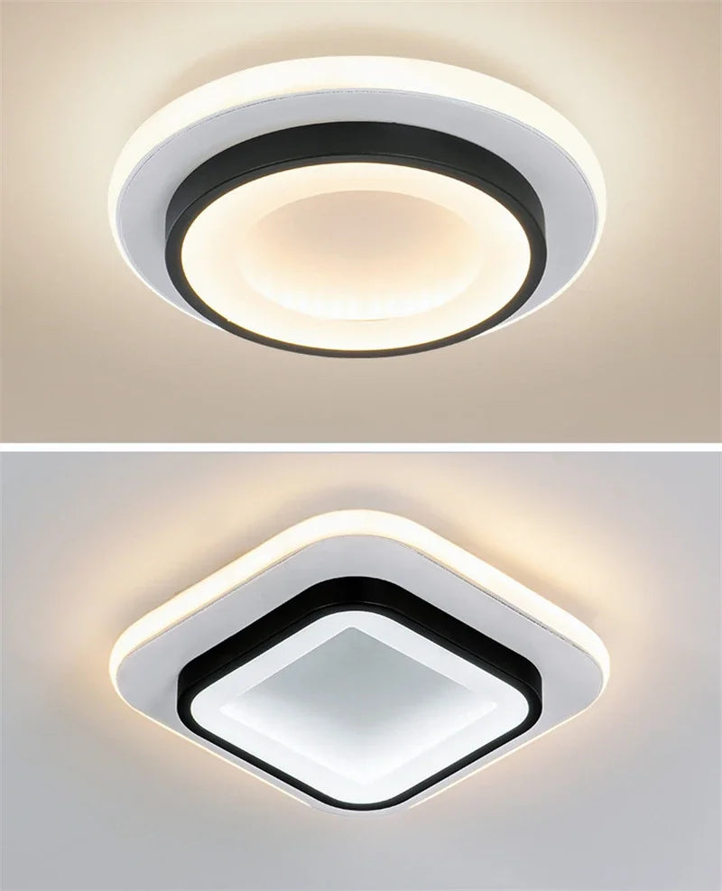 plafonnier moderne à leds design rond ou carré pour décoration intérieure