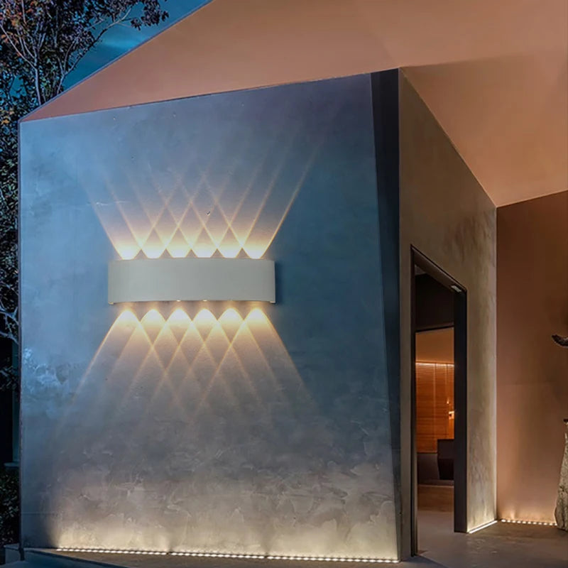 applique murale led extérieure en aluminium haute luminosité pour jardin et cour