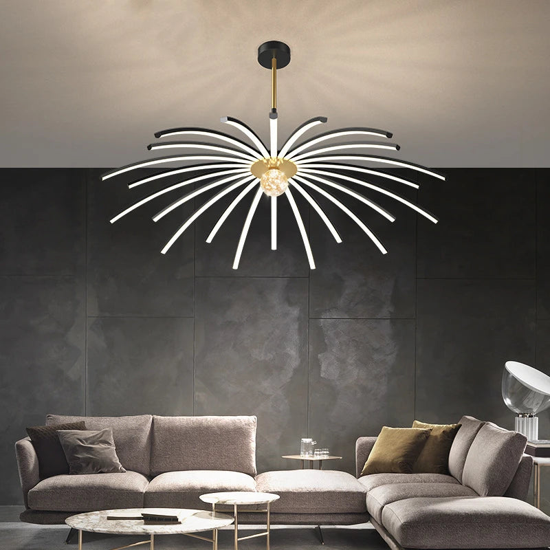 lustre led minimaliste 	 design en aluminium