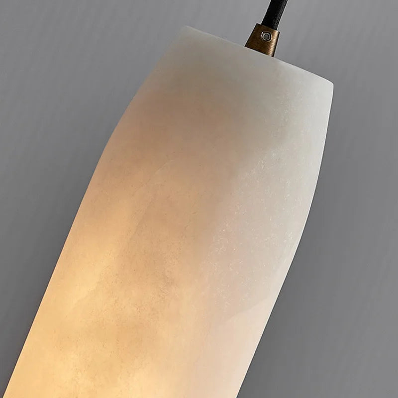 lampe suspendue moderne en marbre naturel et laiton ajustable