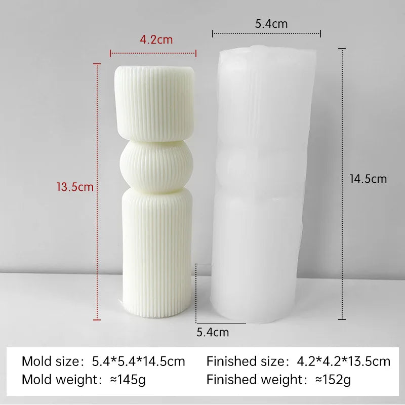 moule en silicone pour bougies aromatiques cylindriques fait main