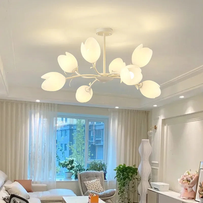 lustre orchidée à LED pour éclairage romantique et chaleureux