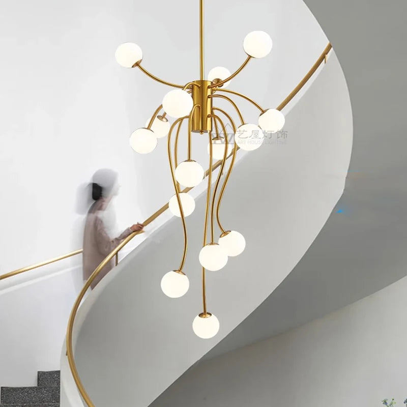 Nordic home decoration, stair chandelier, living room and dining room Pendant lights, ceiling light, indoor lighting