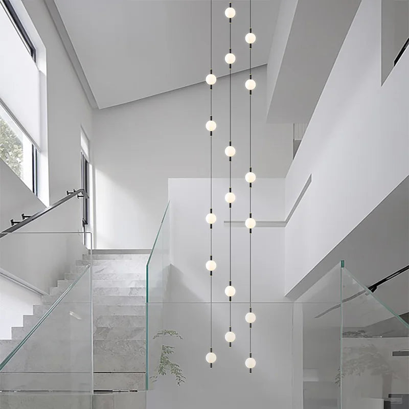 lustre design moderne villa nordique double escalier suspension