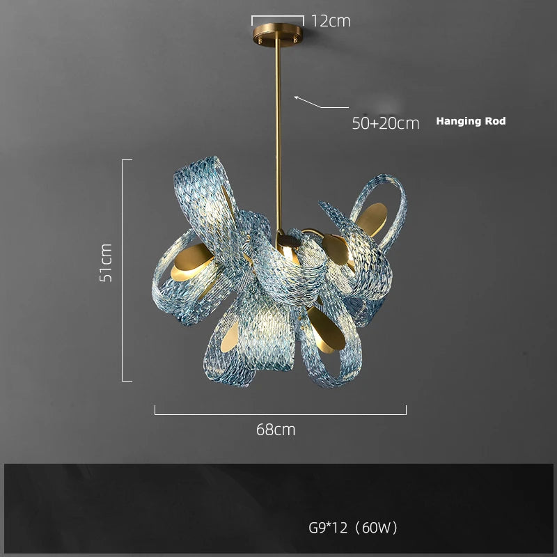 lustre en verre cristal LED pour un éclairage élégant