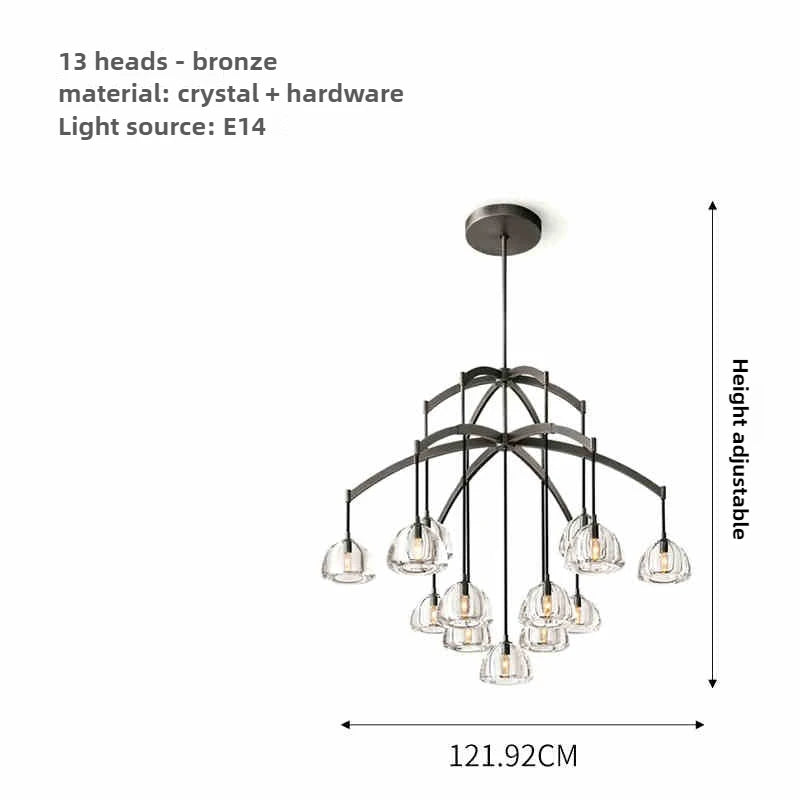 lustre moderne en cristal géométrique pour intérieur luxueux