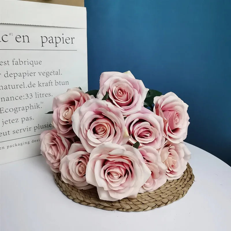 bouquet de roses artificielles pour mariage et décoration intérieure