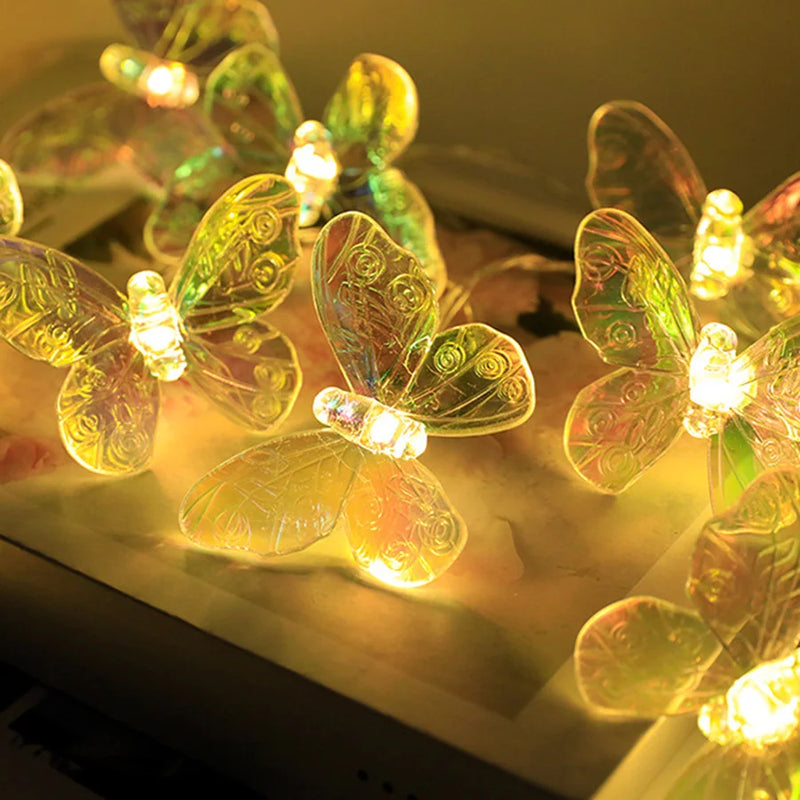 guirlande lumineuse papillon à led pour décoration festive