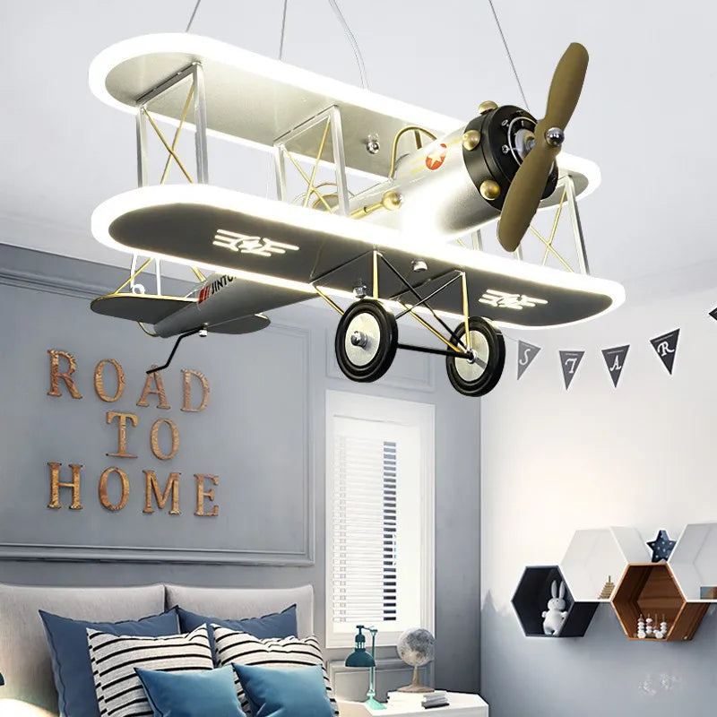 lustre créatif avion hélicoptère pour chambre enfant moderne