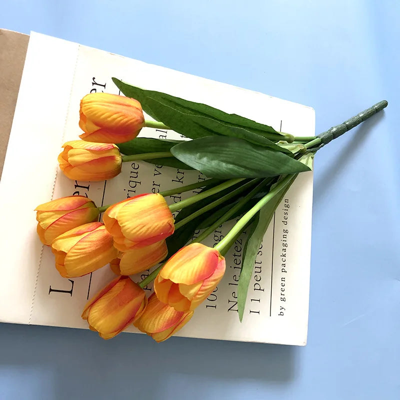 bouquet de tulipes artificielles pour mariage et décoration intérieure