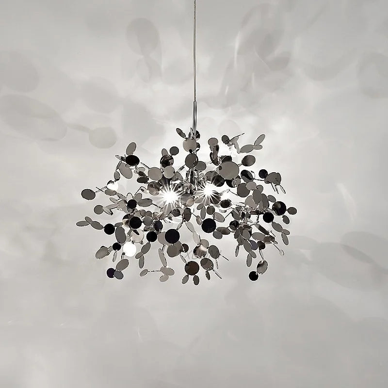 lustre moderne en acier inoxydable pour restaurant et boutique