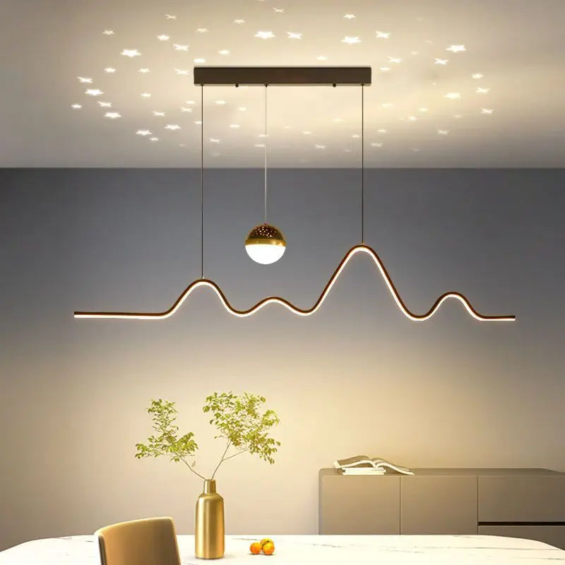 lustre nordique minimaliste avec éclairage créatif à ciel étoilé