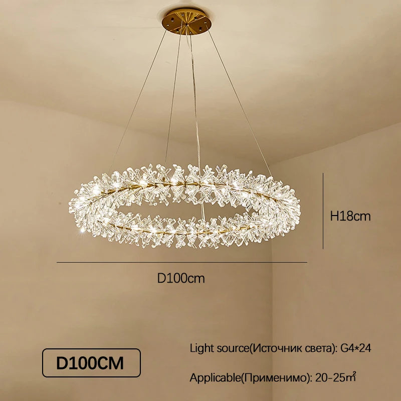 lustre en cristal moderne design créatif lumineux pour intérieur élégant