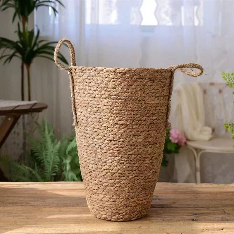 panier en osier naturel pour jardin rangement et décoration