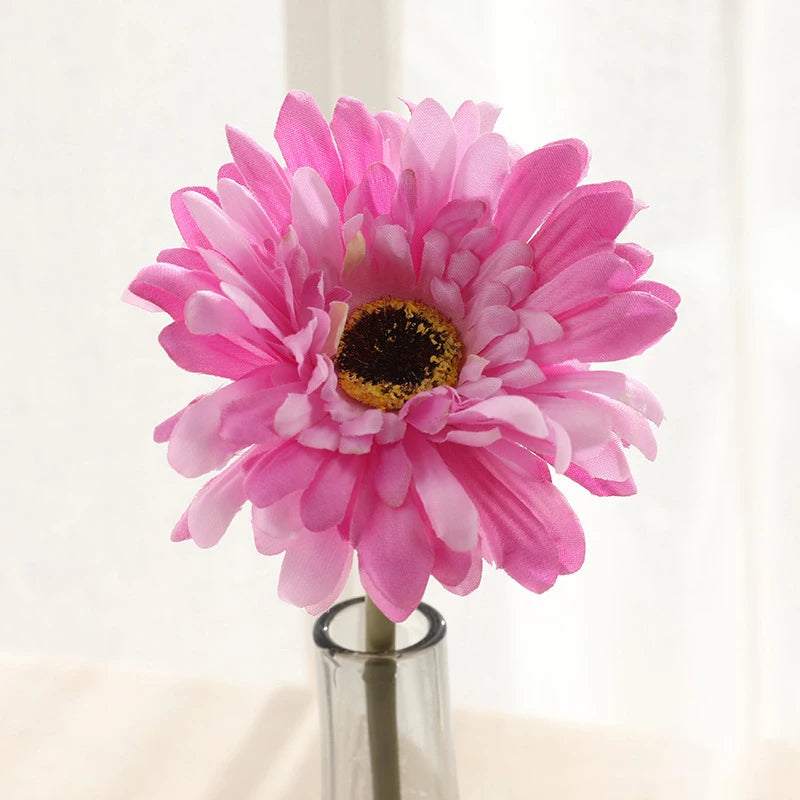 lot de têtes de fleurs artificielles gerbera pour décoration intérieure et extérieure