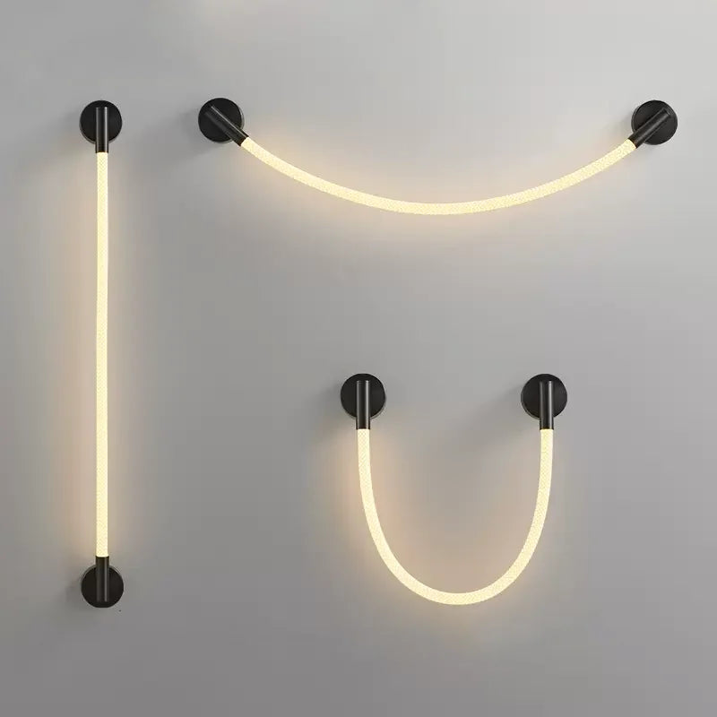 applique murale led minimaliste en fibre tissée en silicone souple