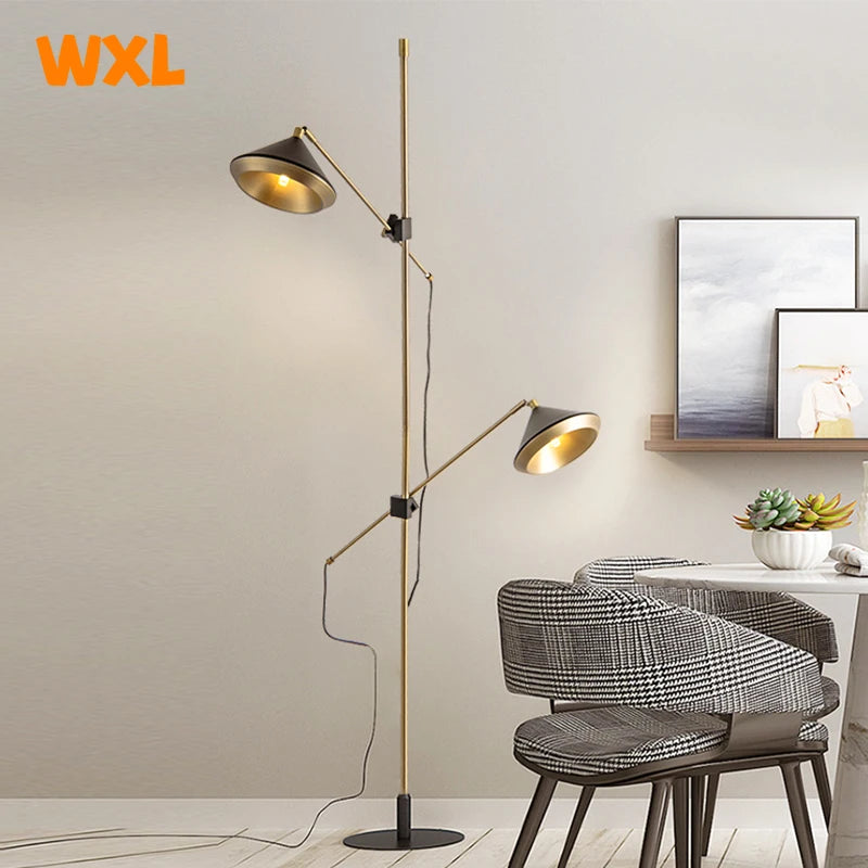 lampadaire led scandinave moderne double réglable pour intérieur