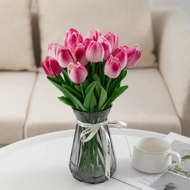 bouquet de tulipes artificielles luxe pour décoration intérieure et mariage