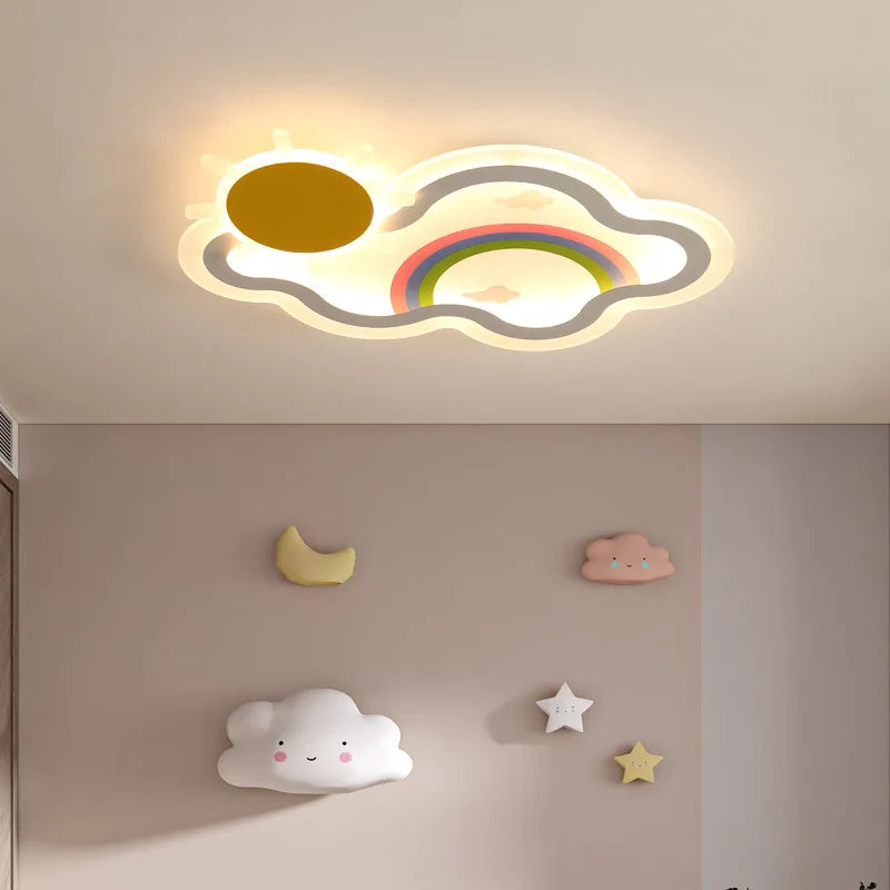 plafonnier nuage arc-en-ciel led pour chambre d'enfant