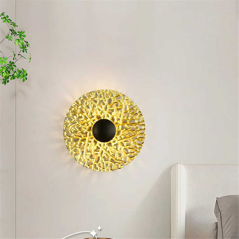 applique murale LED ronde en métal nordique décoratif pour intérieur moderne