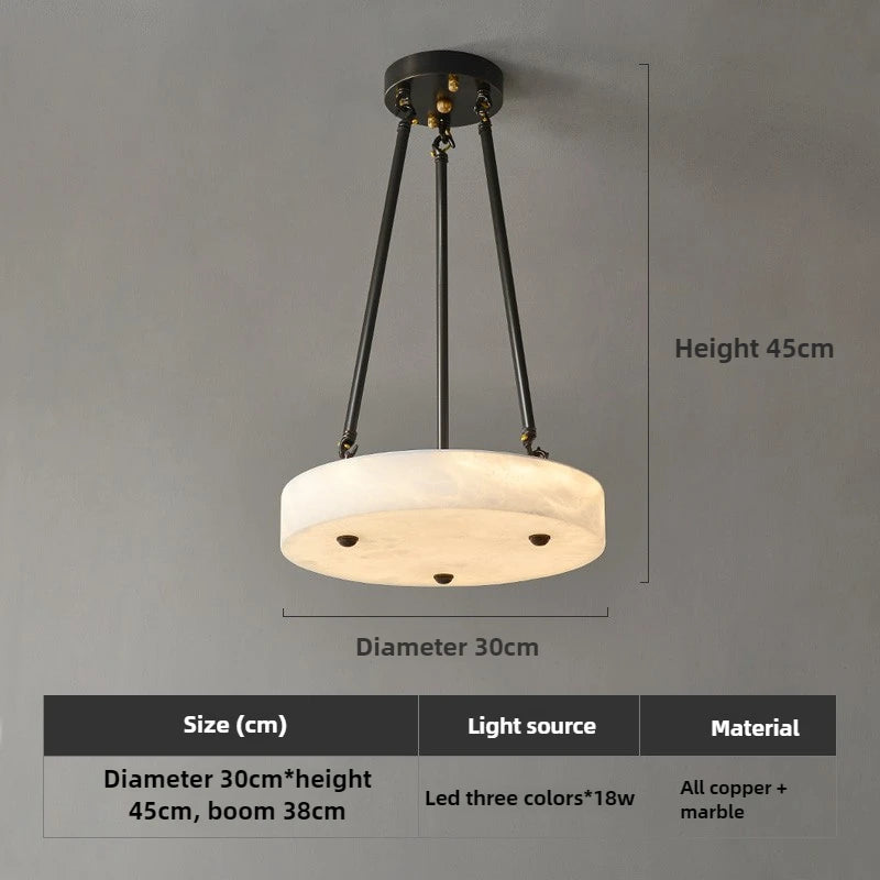 lustre en marbre et cuivre design moderne minimaliste rétro led