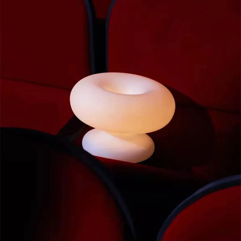 lampe à poser champignon en verre pour décoration intérieure