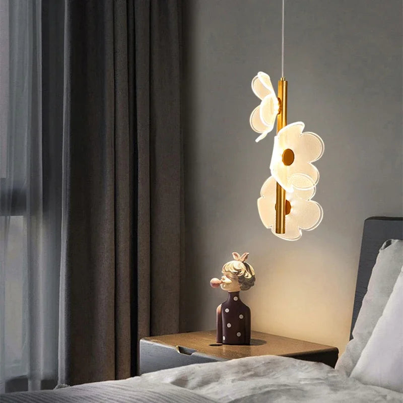 lampe de chevet moderne en forme de fleur créative