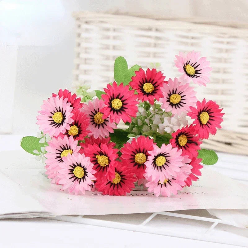 bouquet de marguerites en soie pour décoration florale artificielle