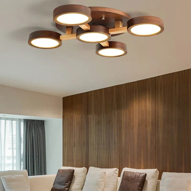 lustre moderne nordique design en bois pour intérieur contemporain