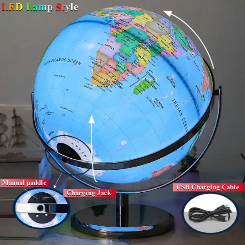 lampe de bureau globe terrestre imprimé en hd 360 degrés artisanat éducatif