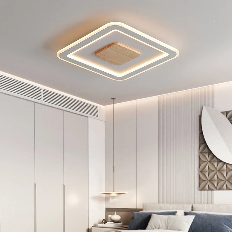 plafonnier led ultra-mince bois massif style nordique moderne 2022