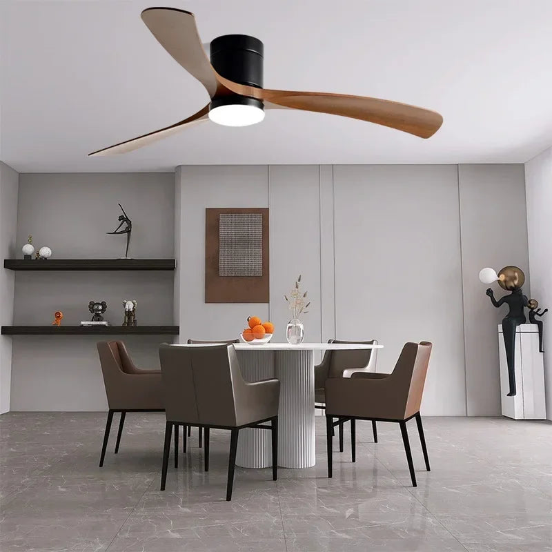 ventilateur de plafond moderne abs noir avec led et télécommande