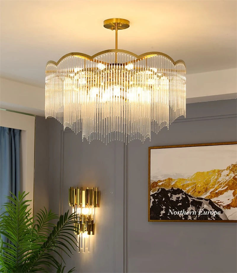 lustre en cristal moderne design luxe pour intérieur