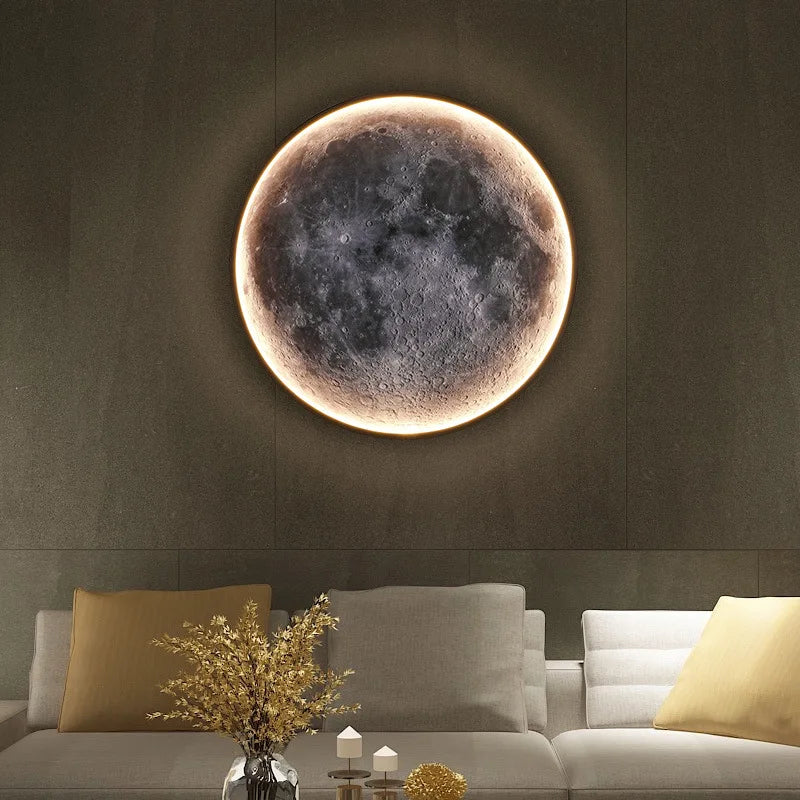 applique murale led en forme de lune pour décoration intérieure