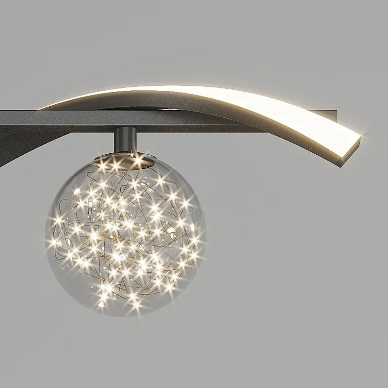 suspension led minimalistes en verre gradation luminaire domestique