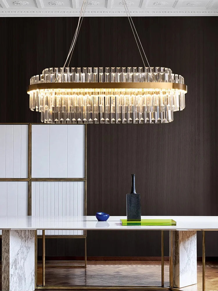 lustre en cristal de luxe pour décoration intérieure élégante