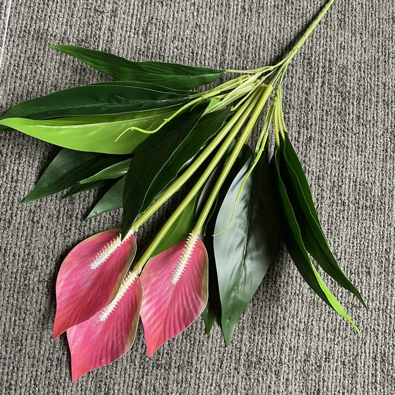 plantes artificielles tropicales monstera anthurium pour décoration intérieure