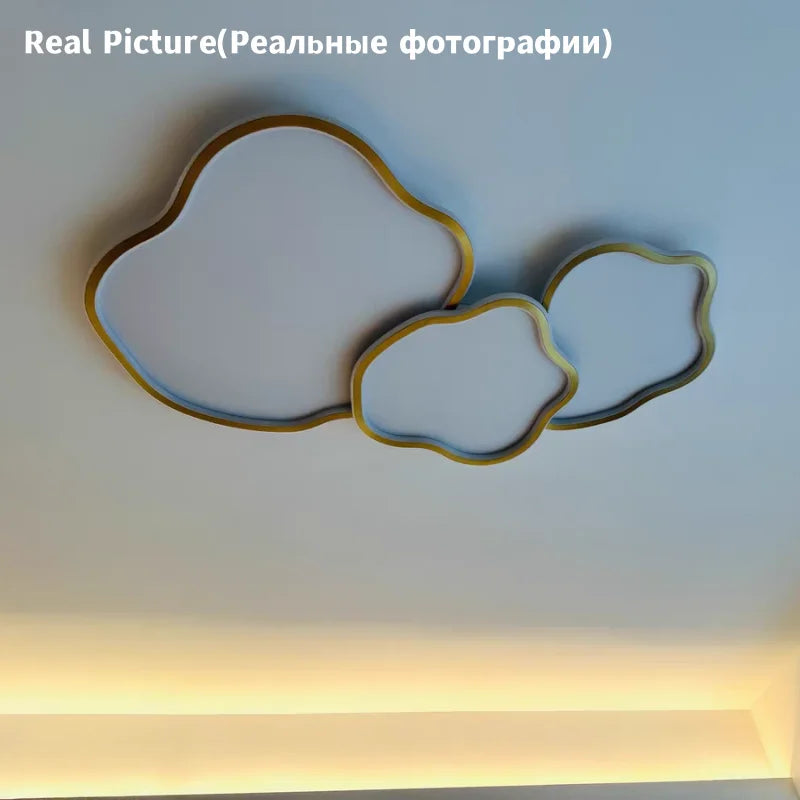 Plafonnier Led en laiton moderne pour salon chambre à coucher avec télécommande montage en Surface en cuivre lumières de plafonnier Led simples