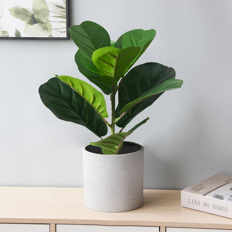 faux ficus arbre artificiel plante tropicale en plastique pour décoration intérieure