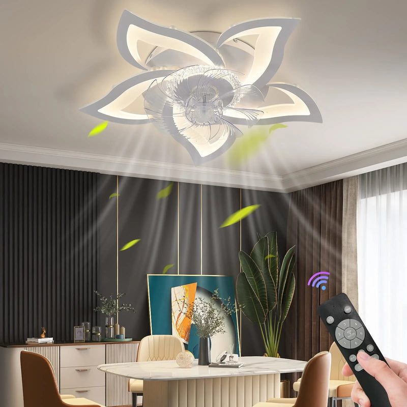 plafonnier moderne à leds avec ventilateur et éclairage intégré