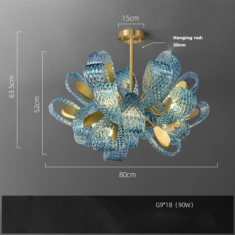 lustre en verre cristal LED pour un éclairage élégant