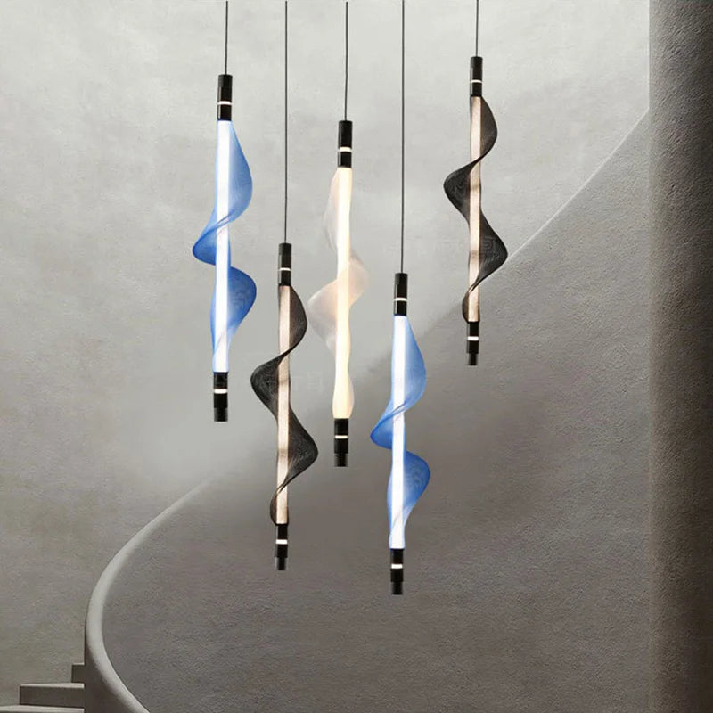 lustre design led postmoderne en acrylique tendance 2024 éclairage suspendu