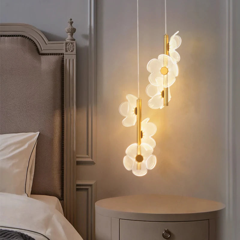 lampe de chevet moderne en forme de fleur créative