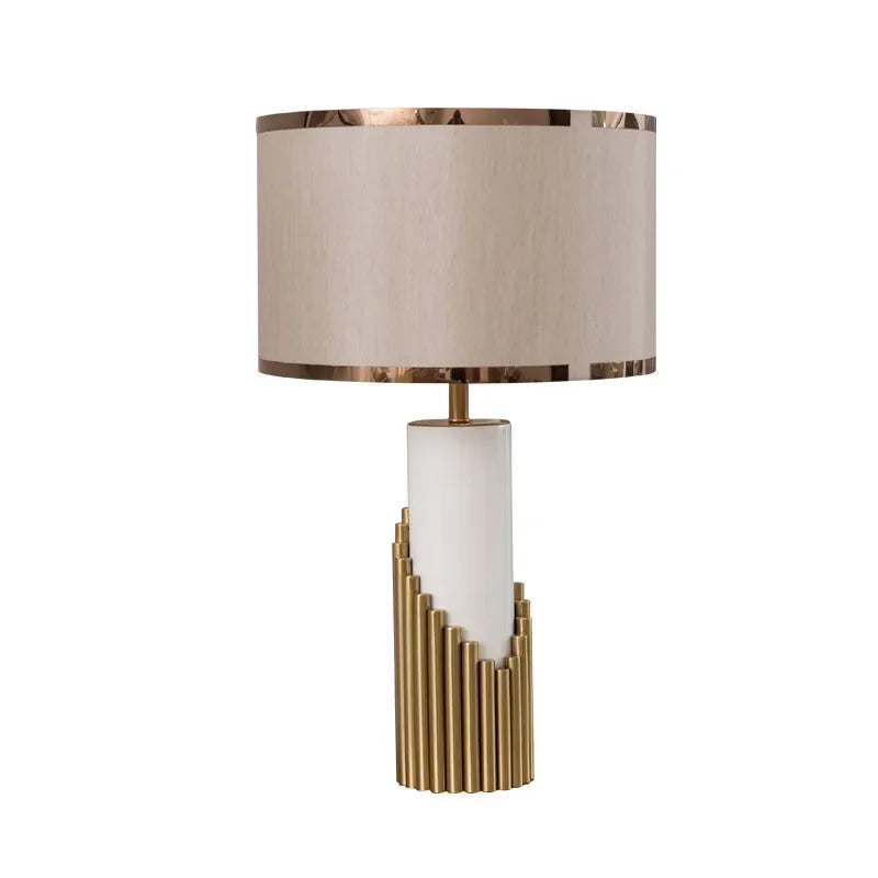 Italy Design High Quality  Table Lamp Led Desk Light with Marble Foot Fabric Shade