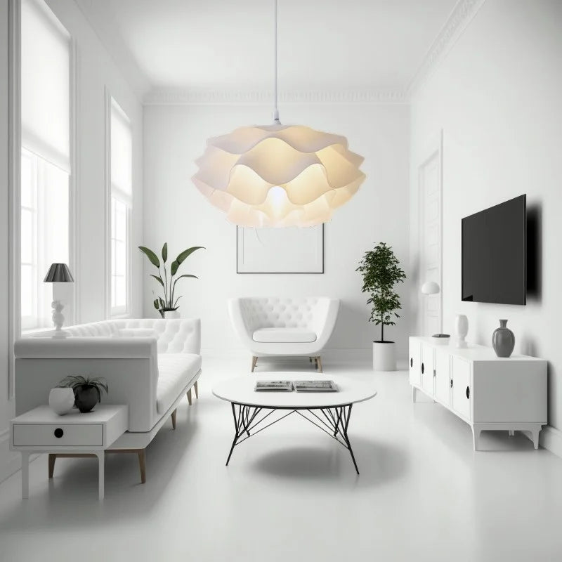 lustre moderne acrylique suspendu en forme de fleur led décoratif