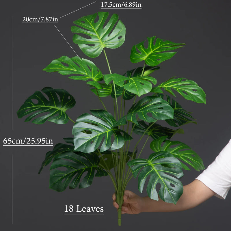 arbre artificiel monstera avec feuillage tropical pour décoration intérieure