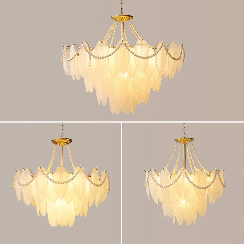 Modern luxury LED leaf dining room chandeliers Creative living room lights Bedroom, kitchen island decorative lighting fixtures