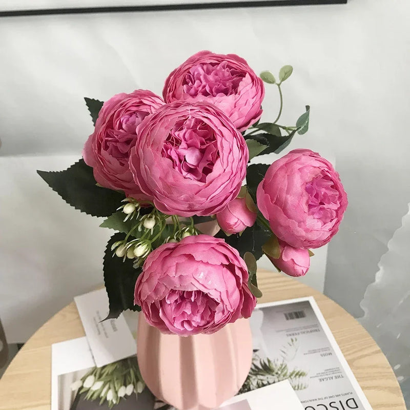 bouquet de pivoines artificielles pour décoration de mariage et maison