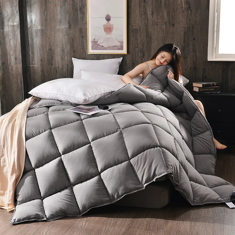 couette en duvet d'oie blanche luxe pour l'hiver