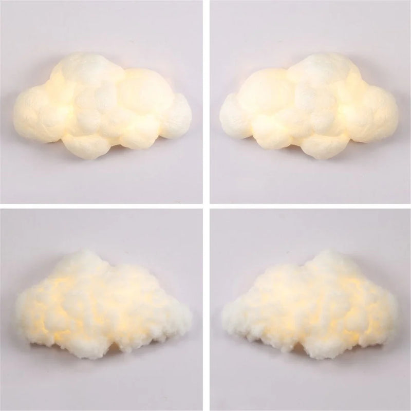 applique murale led nuage en imitation soie décorative pour enfants